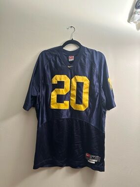Nike Navy and Yellow 90’s Michigan Football Jersey with Number 20